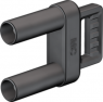 Ø 4 mm jumper with spring loaded MULTILAM, CAT II, black