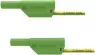 Measuring lead with (4 mm plug, spring-loaded, straight) to (4 mm plug, spring-loaded, straight), 1 m, green/yellow, PVC, 1.0 mm², CAT II, VSFK 8500 / 1 / 100 / GNGE