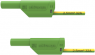 Measuring lead with (4 mm plug, spring-loaded, straight) to (4 mm plug, spring-loaded, straight), 1 m, green/yellow, PVC, 2.5 mm², CAT II