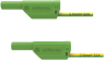 Measuring lead with (4 mm plug, spring-loaded, straight) to (4 mm plug, spring-loaded, straight), 250 mm, green/yellow, PVC, 1.0 mm², CAT II