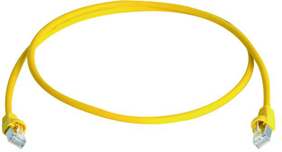 Patch cable, RJ45 plug, straight to RJ45 plug, straight, Cat 6A, S/FTP, PVC, 7.5 m, yellow, 100008830