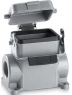 Bulkhead housing, size HB6, aluminum alloy, PG21, angled, longitudinal bow locking, IP65, 70015200