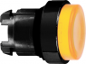 Pushbutton, illuminable, groping, waistband round, orange, front ring black, mounting Ø 22 mm, ZB4BW1537
