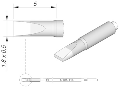 C105114 JBC Soldering tips, desoldering tips and hot air nozzles