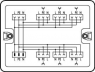 Distribution box, 1-phase current 230V, 1 input,7 outputs, Cod. A, MIDI, white