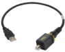 USB 2.0 connecting cable, PushPull (V4) type B to USB plug type A, 1.5 m, black