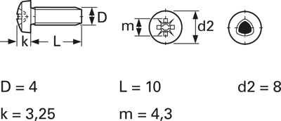 GEW.SCHRAUBE M4X10 Screws, Threaded Rods Image 3