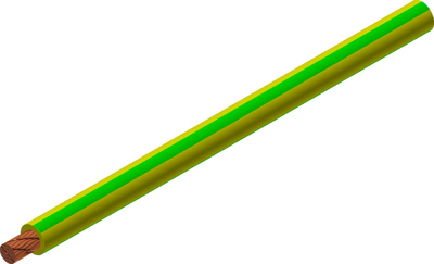 PVC-Stranded wire, high flexible, FlexiStrom, 6.0 mm², green/yellow, outer Ø 5.9 mm, 60.7015-10020