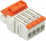 1-wire female connector, 4 pole, pitch 3.5 mm, straight, light gray, 2734-1104/328-000