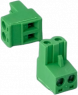 Socket header, 2 pole, pitch 5.08 mm, angled, green, B6606223