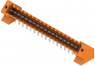 Pin header, 19 pole, pitch 3.5 mm, angled, orange, 1643500000