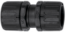 Straight hose coupling, 12 mm, polyamide, IP66, black, (L) 59 mm