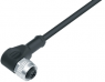 Sensor actuator cable, M12-cable socket, angled to open end, 4 pole, 5 m, PUR, black, 4 A, 77 4434 0000 50004-0500