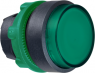 Pushbutton, illuminable, groping, waistband round, green, front ring black, mounting Ø 22 mm, ZB5AH33