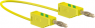 Measuring lead with (4 mm plug, spring-loaded, straight) to (4 mm plug, spring-loaded, straight), 1.5 m, green/yellow, PVC, 1.0 mm², CAT O