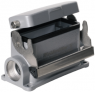 Bulkhead housing, size B16, die-cast aluminum, 2 x PG21, angled, longitudinal bow locking, IP65, 1658330000