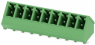 Pin header, 9 pole, pitch 3.81 mm, angled, green, 1827347