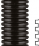 Corrugated hose, inside Ø 56.3 mm, outside Ø 67.2 mm, BR 130 mm, polyamide, black