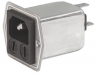 IEC plug C14, 50 to 60 Hz, 1 A, 250 VAC, 1.6 W, 12 mH, faston plug 6.3 mm, 5707.0101.113