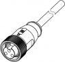 Sensor actuator cable, 7/8"-cable socket, straight to open end, 2 pole + PE, 0.3 m, PVC, gray, 21349700393030