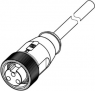 Sensor actuator cable, 7/8"-cable socket, straight to open end, 2 pole + PE, 0.5 m, PVC, gray, 21349700393050