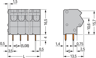 254-458/000-004 WAGO PCB Terminal Blocks Image 2