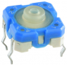 Short-stroke pushbutton, 1 Form A (N/O), 100 mA/35 V, unlit , actuator (white/blue, L 1.11 mm), 3.6 N, THT