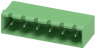 Pin header, 6 pole, pitch 5.08 mm, angled, green, 1757284