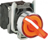 Selector switch, illuminable, latching, 1 Form A (N/O) + 1 Form B (N/C), waistband round, orange, front ring silver, 2 x 90°, mounting Ø 22 mm, XB4BK125B5