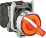 Selector switch, illuminable, latching, 1 Form A (N/O) + 1 Form B (N/C), waistband round, orange, front ring silver, 2 x 90°, mounting Ø 22 mm, XB4BK125G5