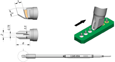 C245654 JBC Soldering tips, desoldering tips and hot air nozzles