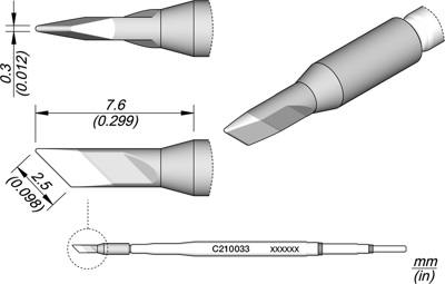 C210033 JBC Soldering tips, desoldering tips and hot air nozzles