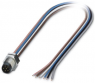 Sensor actuator cable, M8-flange plug, straight to open end, 6 pole, 0.5 m, 2 A, 1453494