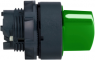 Selector switch, unlit, latching, waistband round, green, front ring black, 3 x 45°, mounting Ø 22 mm, ZB5AD303