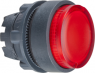 Pushbutton, illuminable, groping, waistband round, red, front ring black, mounting Ø 22 mm, ZB5AH43