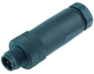 Plug, M12, 5 pole, screw connection, screw locking, straight, 99 0437 43 05