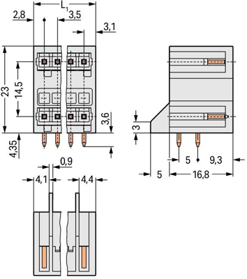 734-406/001-000 WAGO PCB Connection Systems Image 2