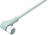 Sensor actuator cable, M12-cable socket, angled to open end, 3 pole, 2 m, TPE, gray, 4 A, 77 3734 0000 40403-0200