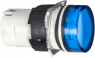 Signal light, illuminable, waistband round, blue, front ring black, mounting Ø 16 mm, ZB6AV6