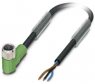 Sensor actuator cable, M8-cable socket, angled to open end, 3 pole, 1.5 m, PVC, black, 4 A, 1415872