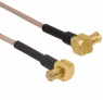 Coaxial Cable, MCX plug (angled) to MCX plug (angled), 50 Ω, RG-178, grommet black, 153 mm, 255104-08-06.00