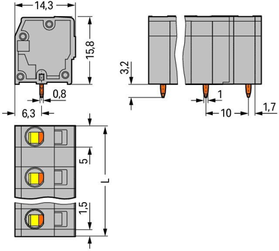 739-3210 WAGO PCB Terminal Blocks Image 2