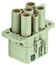 Socket contact insert, Compact, 6 pole, unequipped, crimp connection, with PE contact, 09120063141