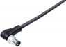 Sensor actuator cable, M8-cable plug, angled to open end, 3 pole, 2 m, PUR, black, 4 A, 77 3703 0000 50003-0200