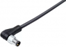 Sensor actuator cable, M8-cable plug, angled to open end, 3 pole, 5 m, PUR, black, 4 A, 77 3703 0000 50003-0500