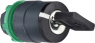 Key switch, unlit, latching, waistband round, black, front ring black, 3 x 45°, mounting Ø 22 mm, ZB5AG012