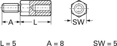 UNC 262 GELB CHROMATIERT Spacer Bolts Image 2