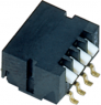 DIP switche, Off-On, 4 pole, angled, 100 mA/6 VDC, CHP-040B