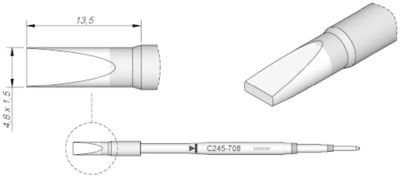 C245708 JBC Soldering tips, desoldering tips and hot air nozzles