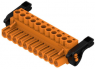 Socket header, 11 pole, pitch 5 mm, straight, orange, 1956280000